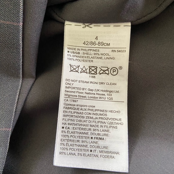 Banana Republic Woman’s Grey Plaid Dress size 4. Mid/long length. 95% Wool - Picture 7 of 11